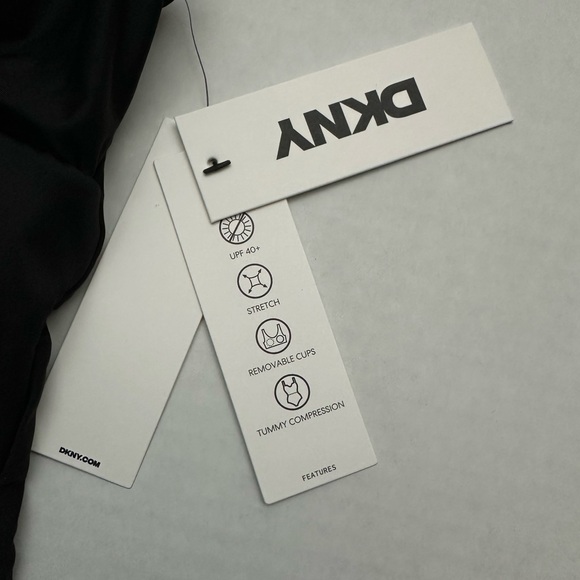 DKNY One Piece Swimsuit Women's SMALL Twist Front Keyhole Slimming Black NEW $79 - Picture 7 of 15